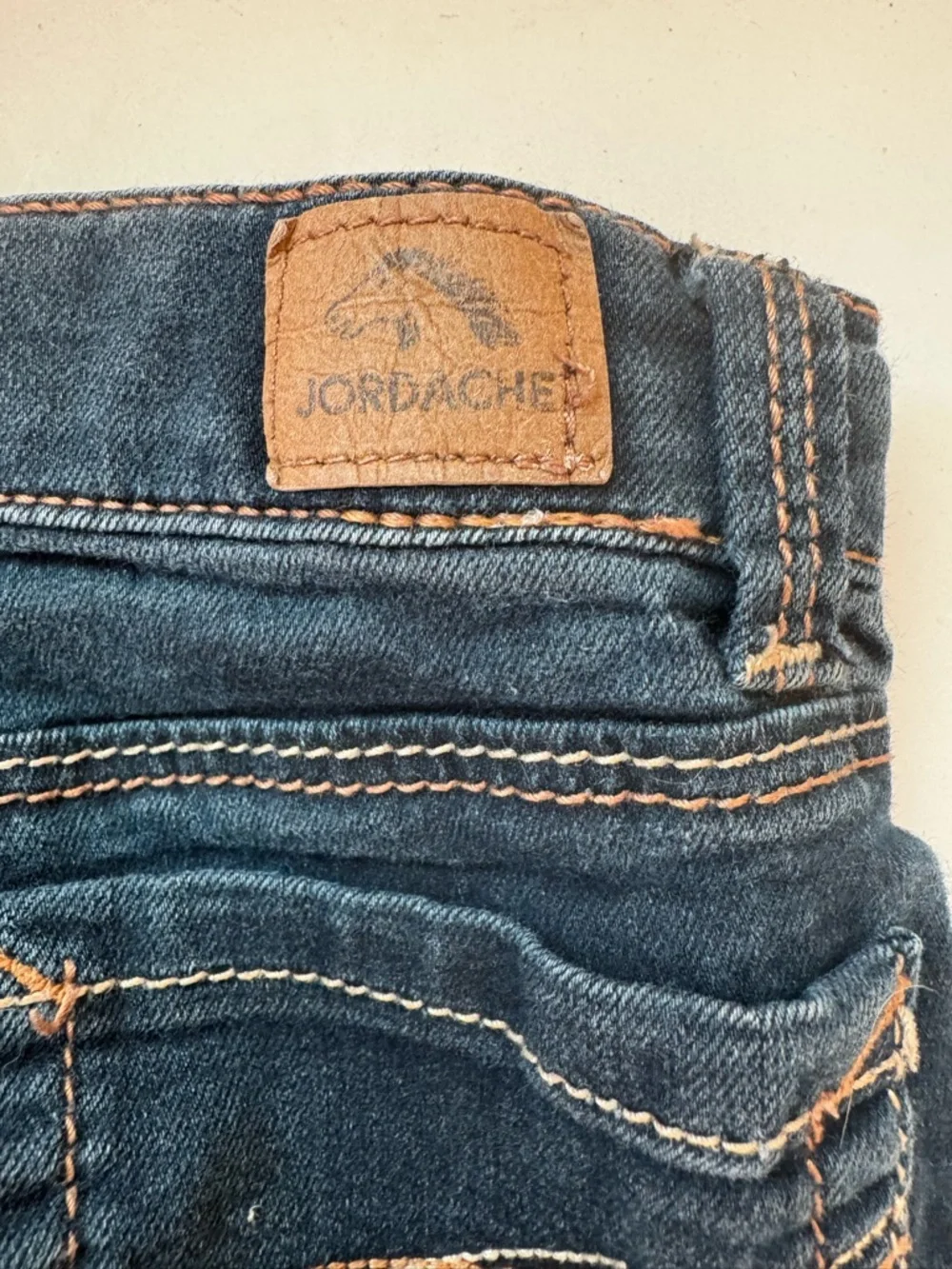 Jordache Jeans Kids Dark Blue Skinny Jeans Size 6 Horse Logo Comfy Play School - Picture 7 of 7
